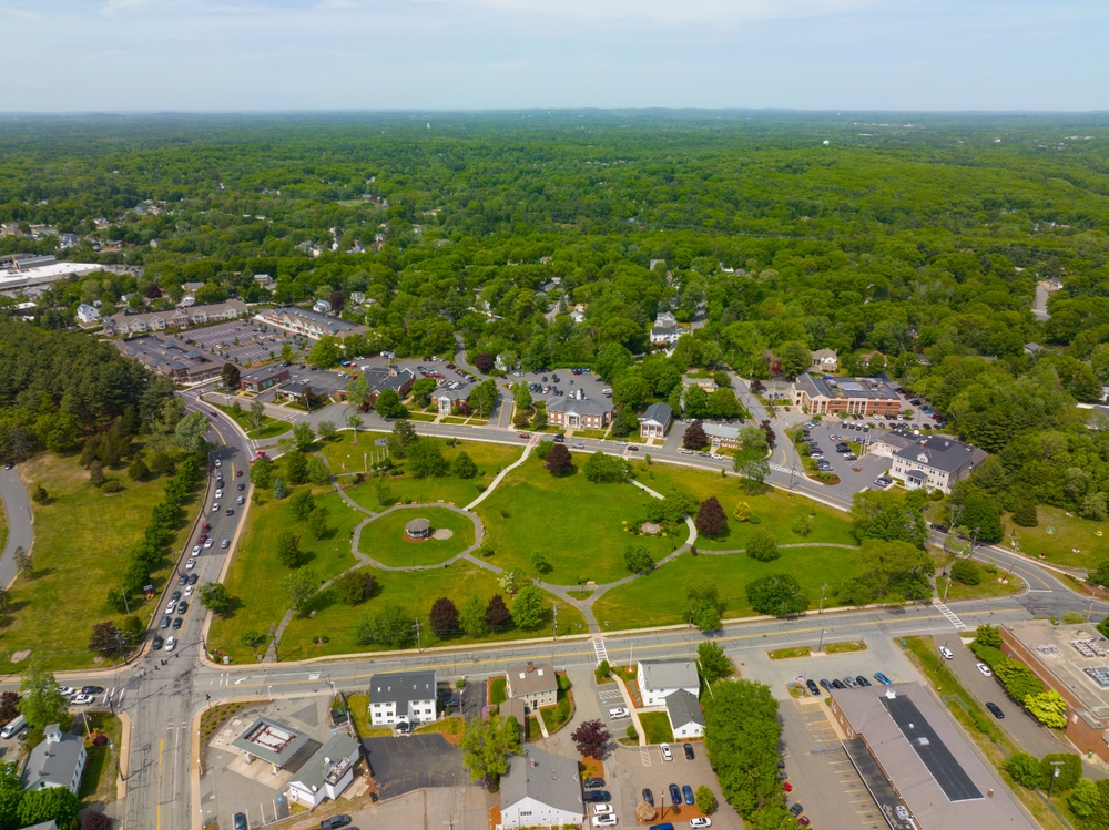 Overlooking downtwon Burlington, MA